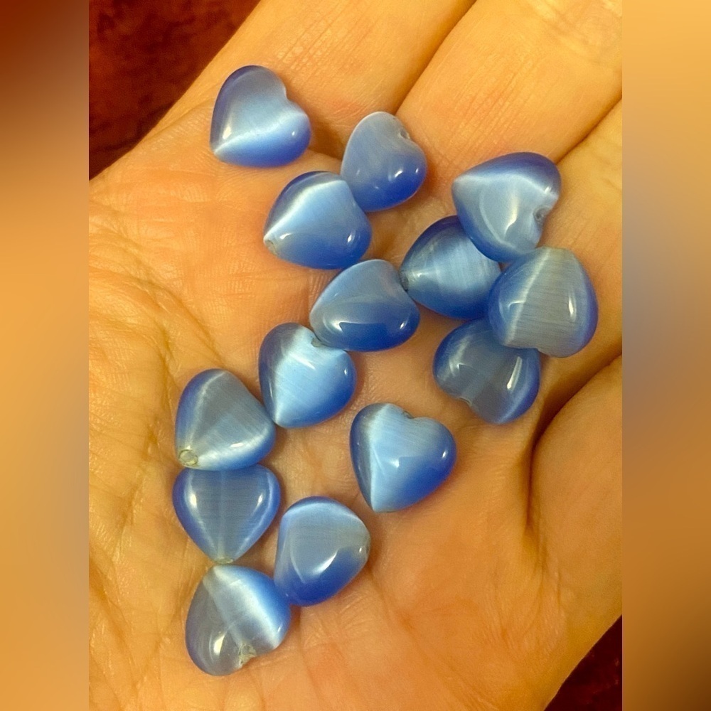 Blue Heart-Shaped Beads